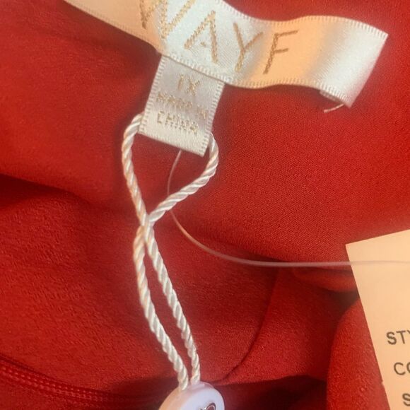 WAYF Chelsea Tiered Ruffle Maxi Dress Red Tropical Flutter Sleeves Floral NEW 1X - Picture 13 of 16